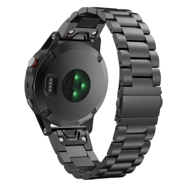 Garmin Fenix 5X Three-Bead Stainless Steel Metal Watch Band, Size: 26MM (Black) - Image 2