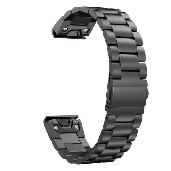 Garmin Fenix 5X Three-Bead Stainless Steel Metal Watch Band, Size: 26MM (Black) - Image 3