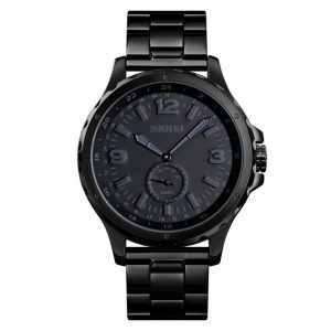 Skmei 1513 Fashion Trendy Steel Band Quartz Watch Mens Waterproof Leisure Watch (Black)