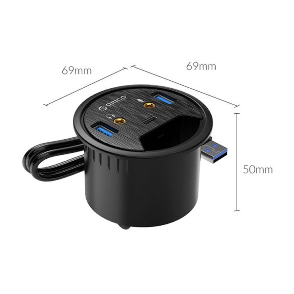 ORICO DESK-2U1C Desktop Power Grommet Multi-Function HUB - Image 3