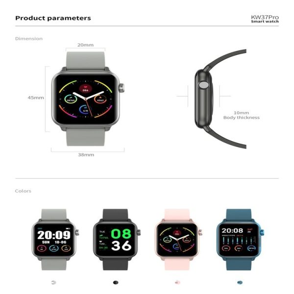 KW37 PRO 1.3 inch Color Screen Smart Watch IP68 Waterproof, Support Temperature Detection / Heart Rate Monitoring / Sleep Monitoring / Blood Pressure Monitoring / Blood Oxygen Monitoring (Gray) - Image 18