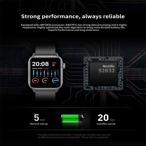KW37 PRO 1.3 inch Color Screen Smart Watch IP68 Waterproof, Support Temperature Detection / Heart Rate Monitoring / Sleep Monitoring / Blood Pressure Monitoring / Blood Oxygen Monitoring (Gray) - Image 8