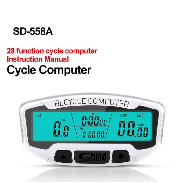 SUNDING SD-558A Bicycle Computer Wired Stopwatch Bicycle Speedometer Digital Odometer Rainproof LCD Backlight Stopwatch - Image 2