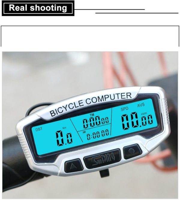SUNDING SD-558A Bicycle Computer Wired Stopwatch Bicycle Speedometer Digital Odometer Rainproof LCD Backlight Stopwatch - Image 6