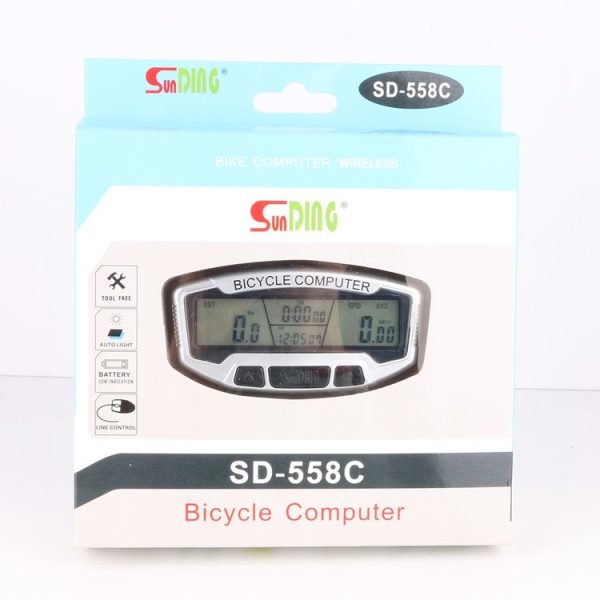 SUNDING SD-558C Bicycle Computer Wireless Digital LCD Backlight Road Speedometer Stopwatch Speedometer - Image 5