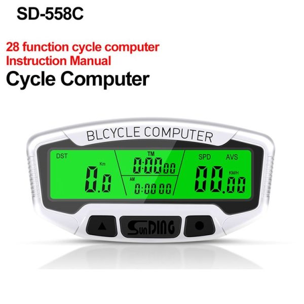 SUNDING SD-558C Bicycle Computer Wireless Digital LCD Backlight Road Speedometer Stopwatch Speedometer - Image 7