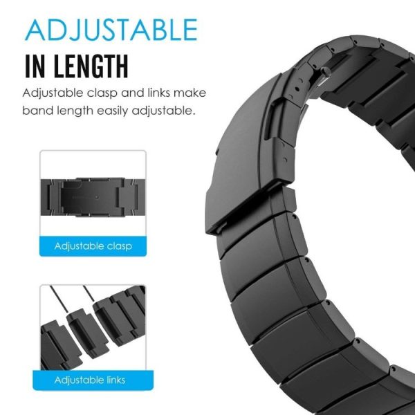 Huawei Watch GT2e GT2 46mm 22mm Turtle Back Buckle Stainless Steel Watch Band (Black) - Image 2