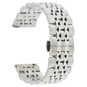 22mm For Huawei Watch GT2e GT2 46mm Seven Stainless Steel Watch Band (Silver)