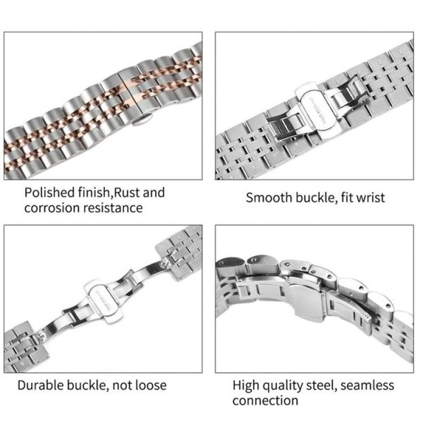 22mm For Huawei Watch GT2e GT2 46mm Seven Stainless Steel Watch Band (Silver) - Image 6