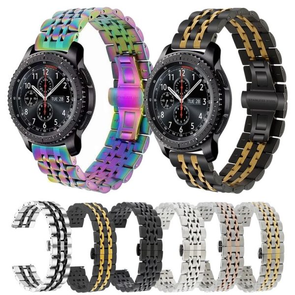 22mm For Huawei Watch GT2e GT2 46mm Seven Stainless Steel Watch Band (Silver) - Image 9
