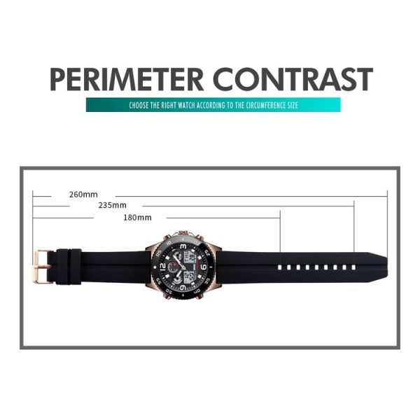 SKMEI 1538 Multi-Function Time Large Dial Steel Belt Men Casual Sports Electronic Watch (Silver-Silicone Belt) - Image 12
