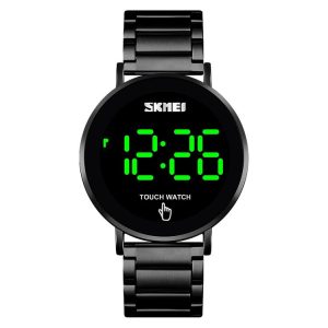 SKMEI 1550 Simple and Stylish LED Touch Screen Men Watch Waterproof Stainless Steel With Electronic Watch (Black)