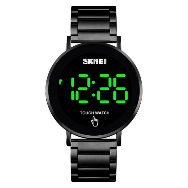 SKMEI 1550 Simple and Stylish LED Touch Screen Men Watch Waterproof Stainless Steel With Electronic Watch (Black) - Image 2