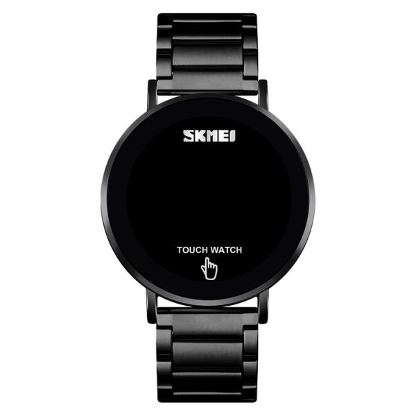 SKMEI 1550 Simple and Stylish LED Touch Screen Men Watch Waterproof Stainless Steel With Electronic Watch (Black) - Image 3
