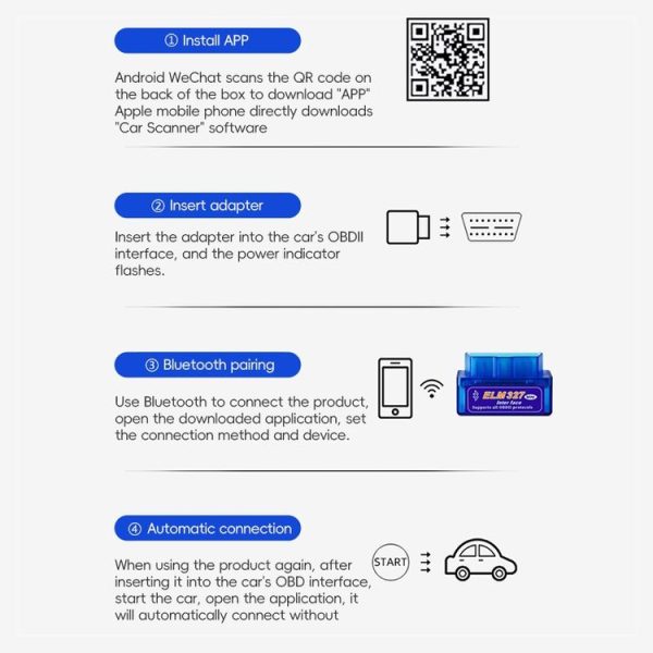 New OBD V2.1 mini ELM327 OBD2 Bluetooth Auto Scanner OBDII 2 Car ELM 327 Tester Diagnostic Tool for Android Windows Symbian - Image 7