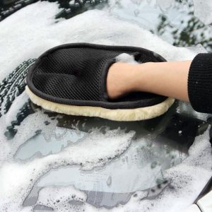 Car Styling Wool Soft Car Washing Gloves Cleaning Brush Motorcycle Washer Care Products (Black)