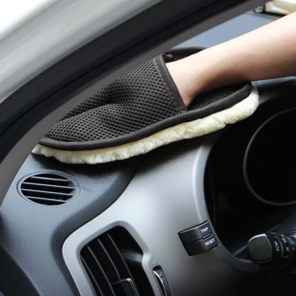 Car Styling Wool Soft Car Washing Gloves Cleaning Brush Motorcycle Washer Care Products (Black) - Image 4