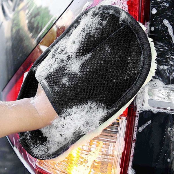 Car Styling Wool Soft Car Washing Gloves Cleaning Brush Motorcycle Washer Care Products (Black) - Image 5