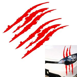 2 PCS Reflective Car Sticker Monster Scratch Stripe Claw Marks Car Auto Headlight Decoration Vinyl Decal Car Stickers, Size: 40X12cm