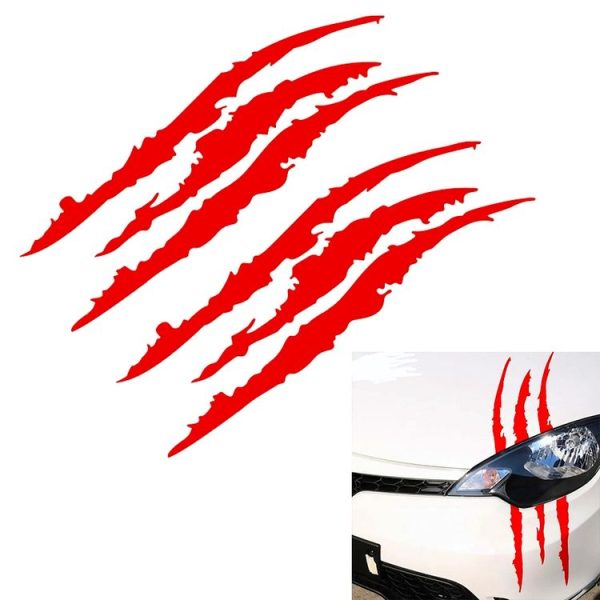 2 PCS Reflective Car Sticker Monster Scratch Stripe Claw Marks Car Auto Headlight Decoration Vinyl Decal Car Stickers, Size: 40X12cm