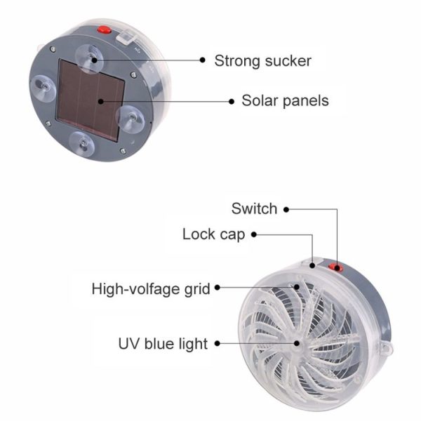 Solar Powered Mosquito Killer Home Insect Pest Killer UV Light Lamp Outdoor Indoor Mosquito Bug Zapper Repellent - Image 8