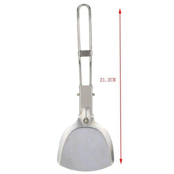Outdoor Stainless Steel Cooking Shovels Picnic Cookware Folding Spatula Cookware Parts Hiking Camping Tableware - Image 5