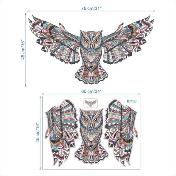 Detachable Colorful Owl Child Background Wall Decoration Sticker Cartoon Decoration - Image 6