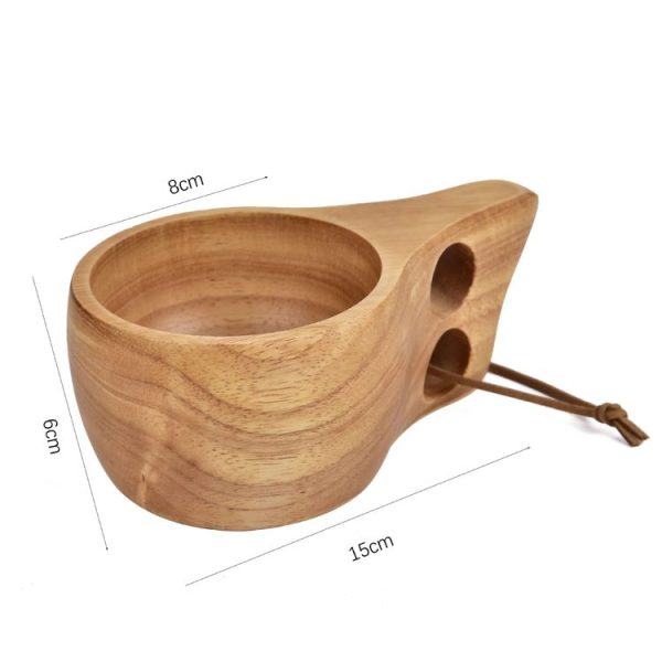 Hand Made Wood Tableware Green Wooden Cup, Capacity: 101-200ml (Double Hole) - Image 2