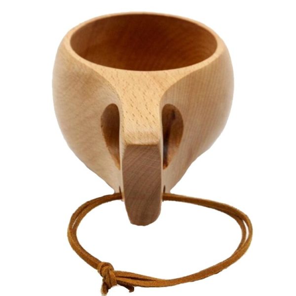 Hand Made Wood Tableware Green Wooden Cup, Capacity: 101-200ml (Double Hole) - Image 5