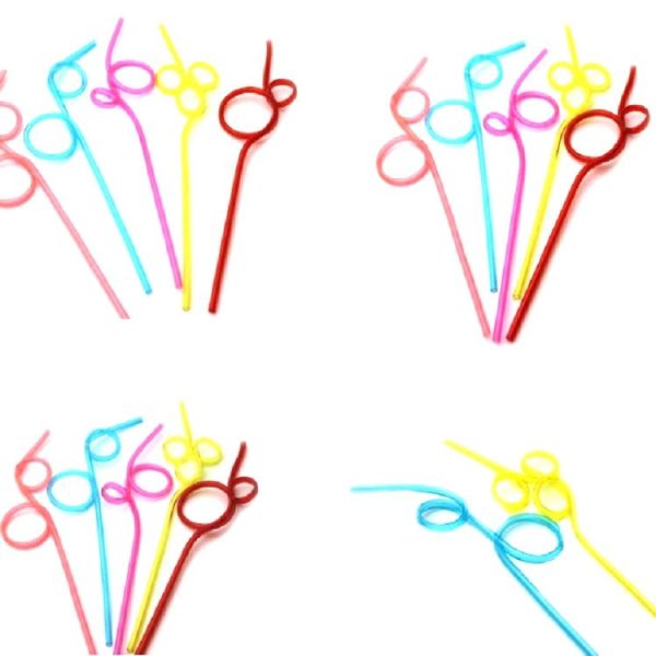 10 PCS Creative Plastic Curved Straws, Random Color Style Delivery - Image 3