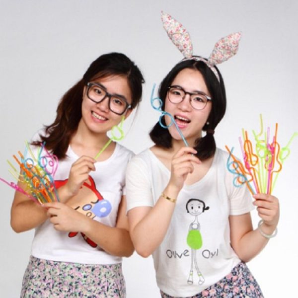 10 PCS Creative Plastic Curved Straws, Random Color Style Delivery - Image 6