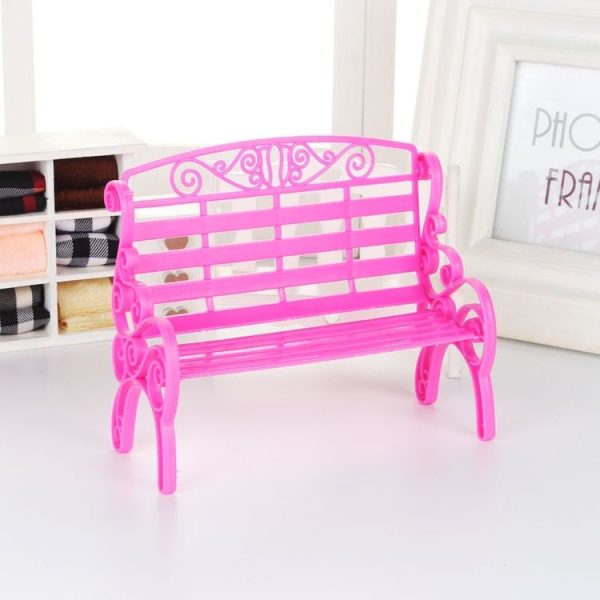 3 PCS Miniature Toy House Furniture Accessories Outdoor Chair Park Bench - Image 2
