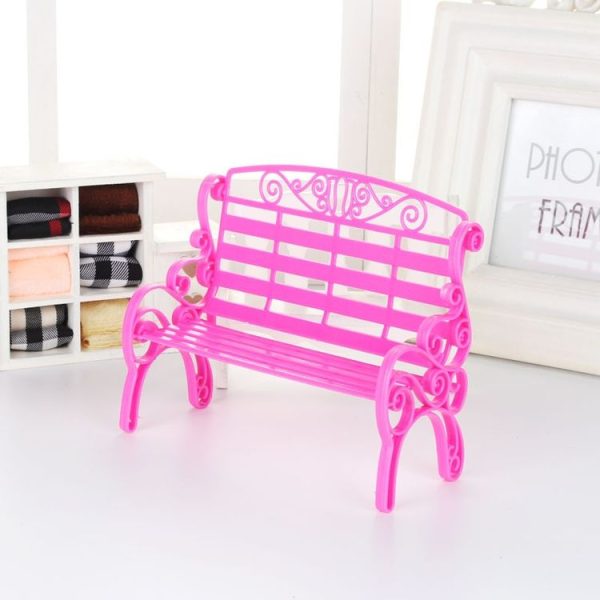 3 PCS Miniature Toy House Furniture Accessories Outdoor Chair Park Bench - Image 3