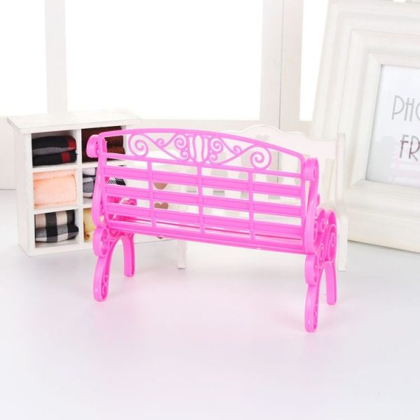 3 PCS Miniature Toy House Furniture Accessories Outdoor Chair Park Bench - Image 4