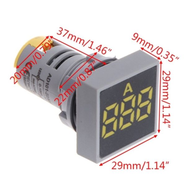 AD101-22VMS Mini AC 50-500V Voltmeter Square Panel LED Digital Voltage Meter Indicator (White) - Image 3