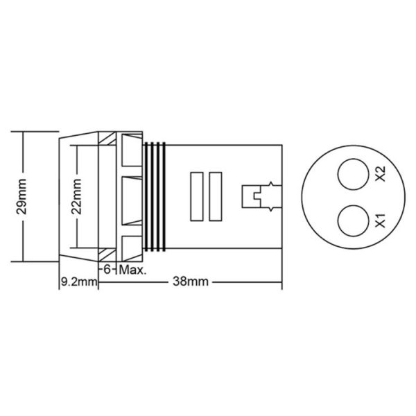 AD101-22VMS Mini AC 50-500V Voltmeter Square Panel LED Digital Voltage Meter Indicator (White) - Image 6