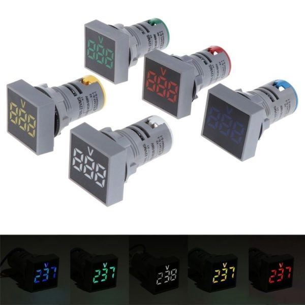 AD101-22VMS Mini AC 50-500V Voltmeter Square Panel LED Digital Voltage Meter Indicator (White) - Image 7