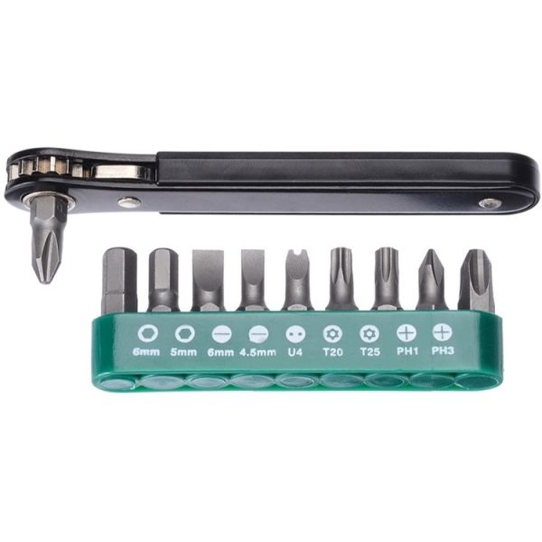 10 in1 Multifunction Mini Right Angle Offset Hand Ratchet Screwdriver Ratchet Tool - Image 2