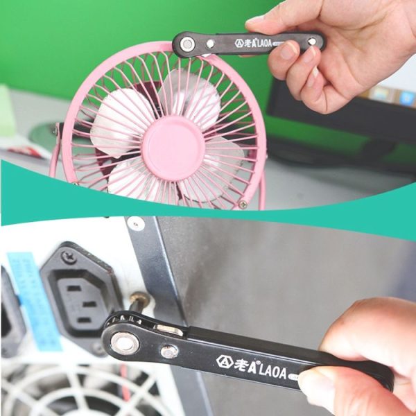 10 in1 Multifunction Mini Right Angle Offset Hand Ratchet Screwdriver Ratchet Tool - Image 7