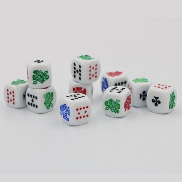 10 PCS Acrylic Carved Round Corner Poker Dice Bar Family Party Game Props (White) - Image 2