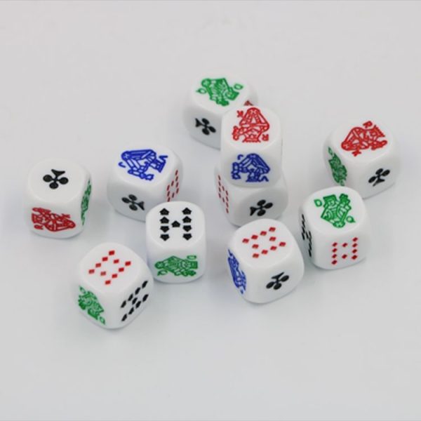 10 PCS Acrylic Carved Round Corner Poker Dice Bar Family Party Game Props (White) - Image 3