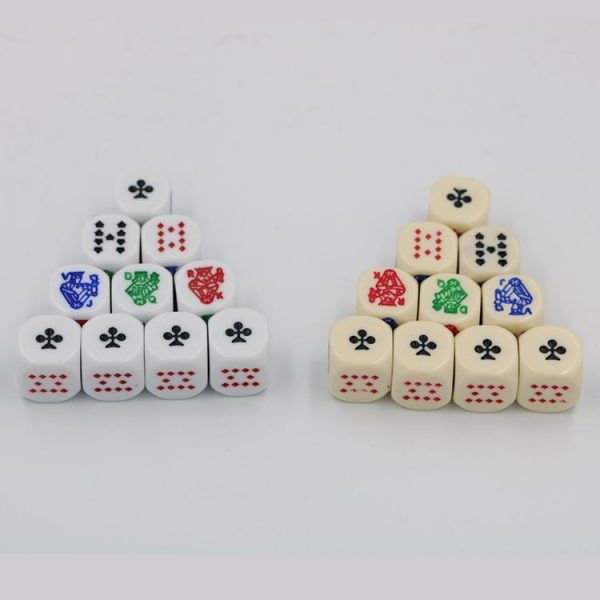 10 PCS Acrylic Carved Round Corner Poker Dice Bar Family Party Game Props (White) - Image 4