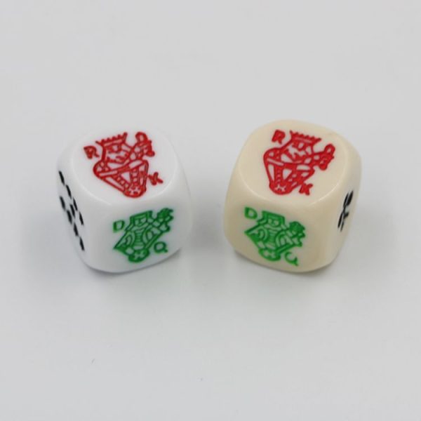 10 PCS Acrylic Carved Round Corner Poker Dice Bar Family Party Game Props (White) - Image 5