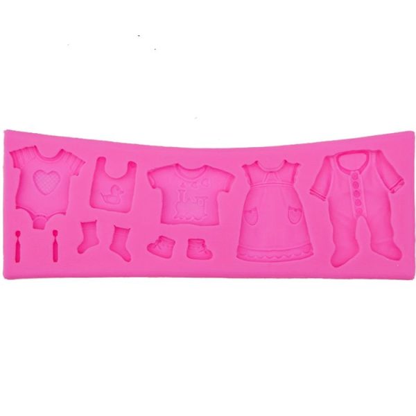 2 PCS Baking Mold Baby Shoes Fondant Cake Mold Kid Clothes Silicone DIY Chocolate West Point Mold - Image 2