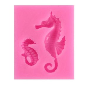 2 PCS Hippocampus DIY Modeling Mold Fondant Silicone Cake Chocolate Mold Baking Tool (Pink)