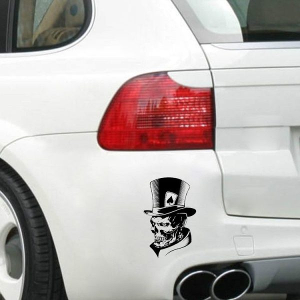 10 PCS Joker Skeleton Skull Playing Cards Poker Monster Hat Shape Vinyl Car Sticker, Size: 11.3x17.6cm (Black) - Image 2