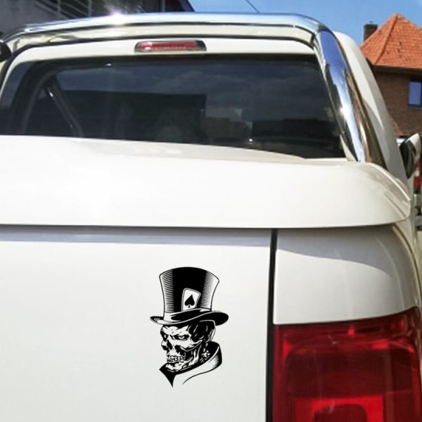 10 PCS Joker Skeleton Skull Playing Cards Poker Monster Hat Shape Vinyl Car Sticker, Size: 11.3x17.6cm (Black) - Image 4