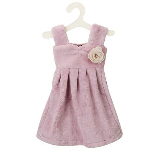 Dress Shaped Pattern Super Absorbent Coral Velvet Household Hand Towel (Purple)