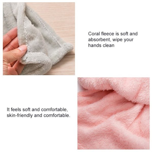 Dress Shaped Pattern Super Absorbent Coral Velvet Household Hand Towel (Purple) - Image 4