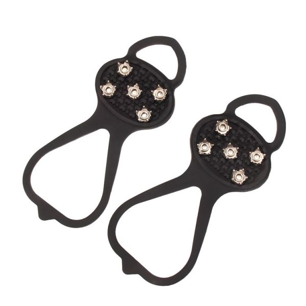 1 Pair Gourd Shape Rubber 5 Teeth Ice Claw Outdoor Non-slip Shoes Covers for Ice Snow Ground - Image 2